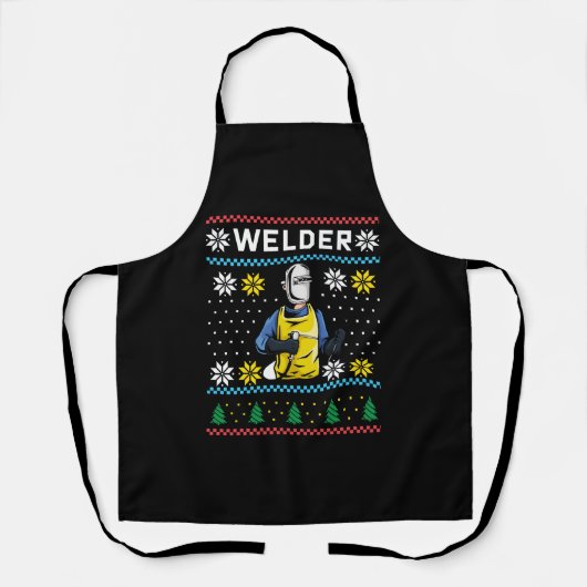 ウェルダーニット醜いクリスマスセーターの贈り物 エプロン (正面)