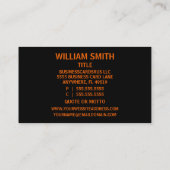 ウェルダーブラックとオレンジの名刺 名刺 (裏面)