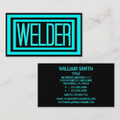 ウェルダーブラックとティール(緑がかった色)マット枠 名刺 (正面/裏面)