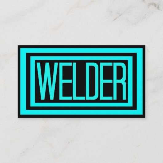 ウェルダーブラックとティール(緑がかった色)マット枠 名刺 (正面)