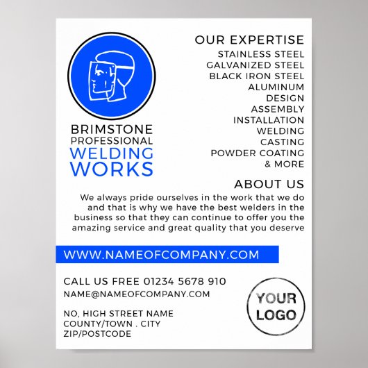 ウェルダーロゴ、メタルワーカー、ウェルダー広告ズ ポスター (正面)