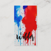 ウェルダー愛国赤白と青 名刺 (正面)