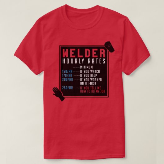 ウェルダー時給 Tシャツ (デザイン正面)
