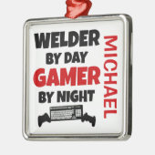 ウェルダー遊はビデオゲームを愛 メタルオーナメント (左)