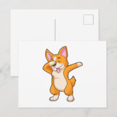 ウェルッシュコーギーのヒップホップダンス・ダブ ポストカード (正面/裏面)