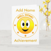 ウェルドゥンハッピー顔 パーソナライズされた カード (黄色い花)