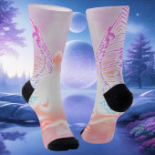 ウェルネスの翼：天使インスパイア癒し宇宙 ソックス