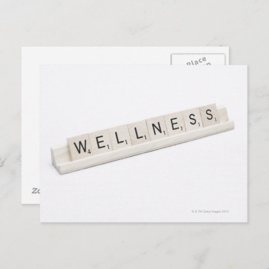 ウェルネスはワードボードゲームで綴られる。 ポストカード (正面/裏面)
