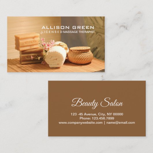 ウェルネスアロマセラピースパサロンマッサージセラピスト 名刺 (正面/裏面)