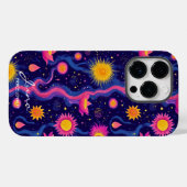 ウェルネスコズミック鮮やかフローラとピンクス&イエロー Case-Mate iPhoneケース (裏面 (横))