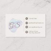 ウェルネスコーチ虹彩色パールオパール抽象芸術 名刺 (裏面)