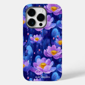 ウェルネススタイルロータスブロッサム – 深いブルー&パープル Case-Mate iPhoneケース (裏面)
