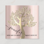 ウェルネススパソファQRCODEバラツリーオブライブ スクエア名刺 (正面)