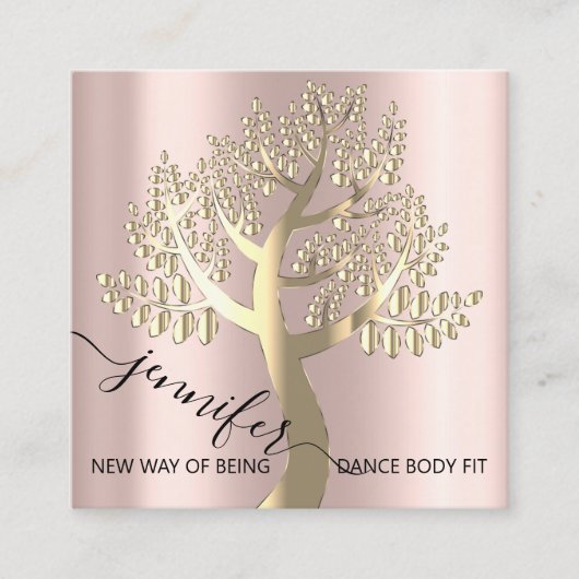 ウェルネススパソファQRCODEバラツリーオブライブ スクエア名刺 (正面)