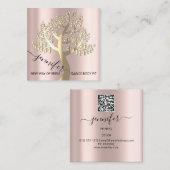 ウェルネススパソファQRCODEバラツリーオブライブ スクエア名刺 (正面/裏面)