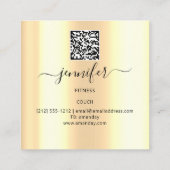 ウェルネススパソフツリーのライブ金ゴールドQRコード スクエア名刺 (裏面)