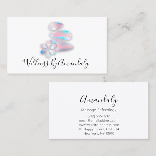 ウェルネススパマッサージセラピーバラリフレクソロジー 名刺 (正面/裏面)