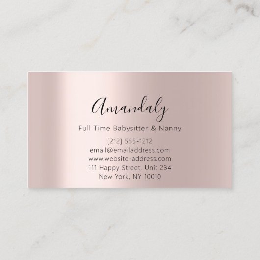 ウェルネススパマッサージセラピーピンクローズ 名刺 (裏面)