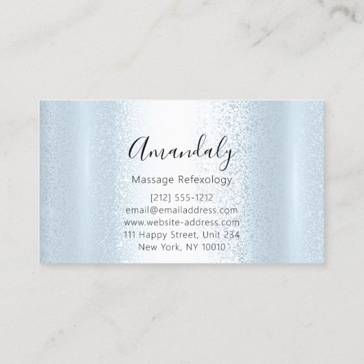 ウェルネススパマッサージセラピーブルーリフレクソロジー 名刺 (裏面)