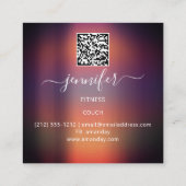 ウェルネススパQR金ゴールドツリーオブライブソファセラピスト スクエア名刺 (裏面)