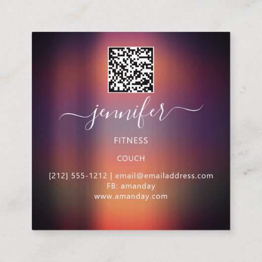 ウェルネススパQR金ゴールドツリーオブライブソファセラピスト スクエア名刺 (裏面)