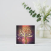 ウェルネススパQR金ゴールドツリーオブライブソファセラピスト スクエア名刺 (スタンド正面)