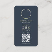 ウェルネスセラピストダークブルー金ゴールド蓮 名刺 (裏面)