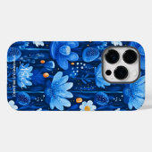 ウェルネスドリーミーブルーフローラと鮮やか詳細 Case-Mate iPhoneケース (裏面 (横))