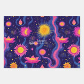 ウェルネスビジネスの落ち着く植物性デザイン ラッピングペーパーシート (正面)