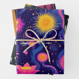 ウェルネスビジネスの落ち着く植物性デザイン ラッピングペーパーシート