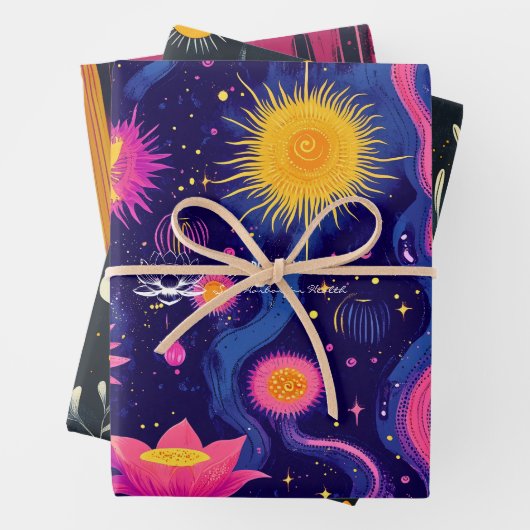 ウェルネスビジネスの落ち着く植物性デザイン ラッピングペーパーシート (インサイチュ)