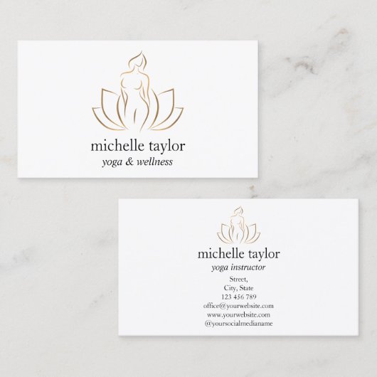 ウェルネスマッサージセラピースパヨガインストラクターコーチ 名刺 (正面/裏面)