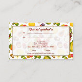 ウェルネス栄養コーチの予約 名刺 (裏面)