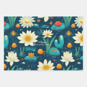 ウェルネス・ビジネス・プロダクトにおける穏やかな花柄 ラッピングペーパーシート (正面)