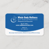 ウェルネス，手動セラピー，スポーツマッサージ，医療 名刺 (裏面)