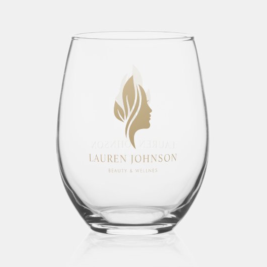 ウェルネス・美しい・ビジネスの宣伝用ロゴ ステムなしワイングラス (正面)