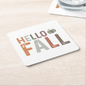 ウェルハロー秋 スクエアペーパーコースター (アングル)