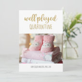 ウェル検疫遊フォトモダン金ゴールドグリッター 案内状 (スタンド正面)