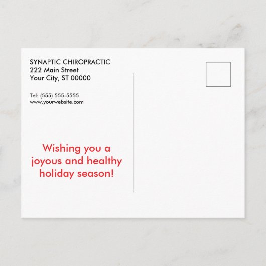 ウェル・アダプスト・クリスマス・カイロプラクティック シーズンポストカード (裏面)