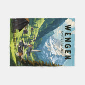 ウェンゲンスイストラベルアートヴィンテージ フリースブランケット (正面(横))