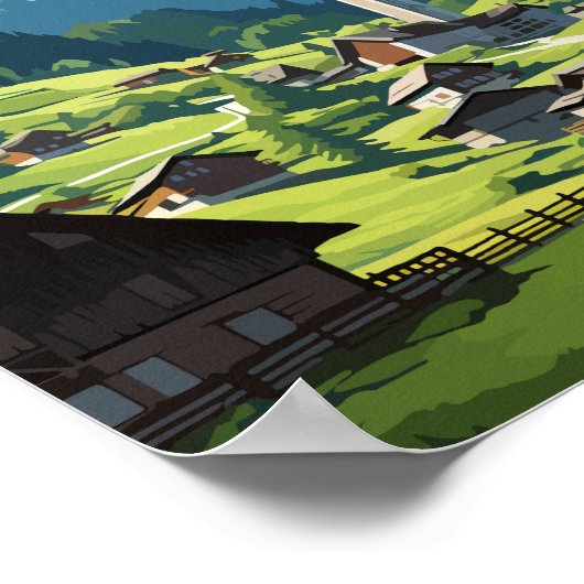 ウェンゲンスイストラベルアートヴィンテージ ポスター (角)