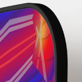 ウェンジング柄ネオン層抽象デザイン ピックルボールラケット (左詳細)