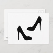 ウェンズハイヒールシューズのシルエット ポストカード (正面/裏面)