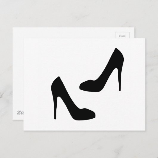 ウェンズハイヒールシューズのシルエット ポストカード (正面/裏面)