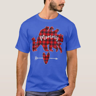 ウェンズレッド・プレイド・ママ・クマ5匹の子ママ・ベア Tシャツ
