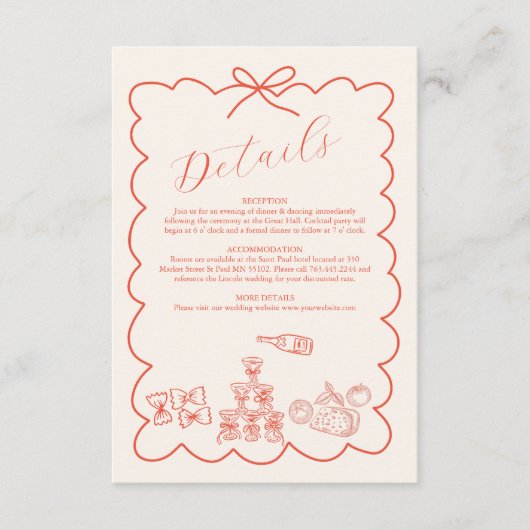 ウェーお洒落イタリアンド・ド結婚ール エンクロージャーカード (正面)