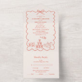 ウェーお洒落イタリアンド・ド結婚ール オールインワン招待状 (内側)