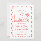 ウェーお洒落ドイタリアンドレ結婚の夕食 招待状 (正面)