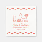 ウェーお洒落ドイタリアン・ドール・リハーサル・ディナー スタンダードカクテルナプキン (正面)