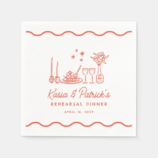 ウェーお洒落ドイタリアン・ドール・リハーサル・ディナー スタンダードカクテルナプキン (正面)